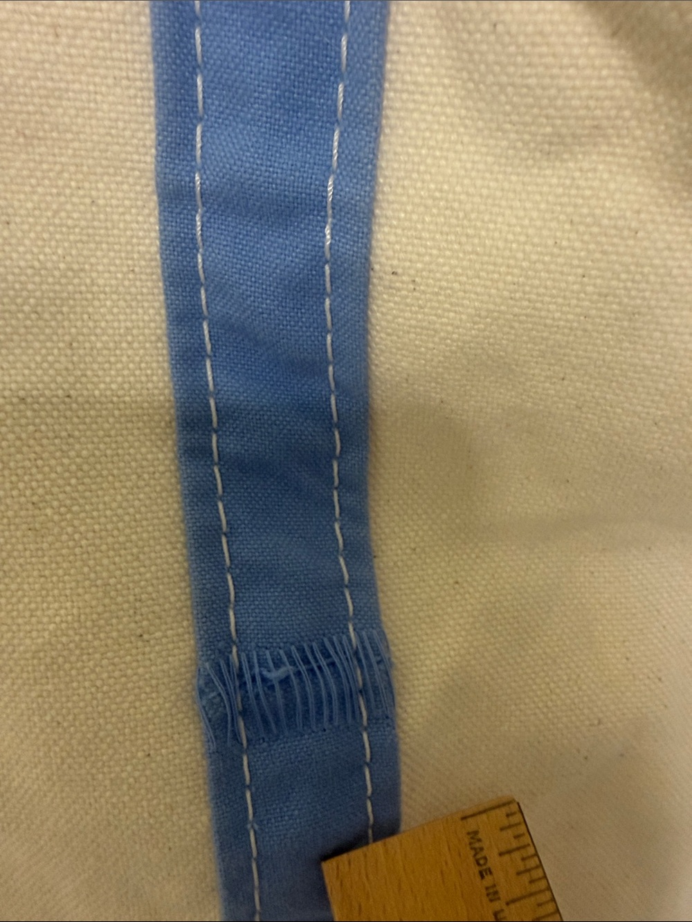 L.L. Bean vintage Boat Tote Canvas Tote with Blue Trim - Picture 3 of 7